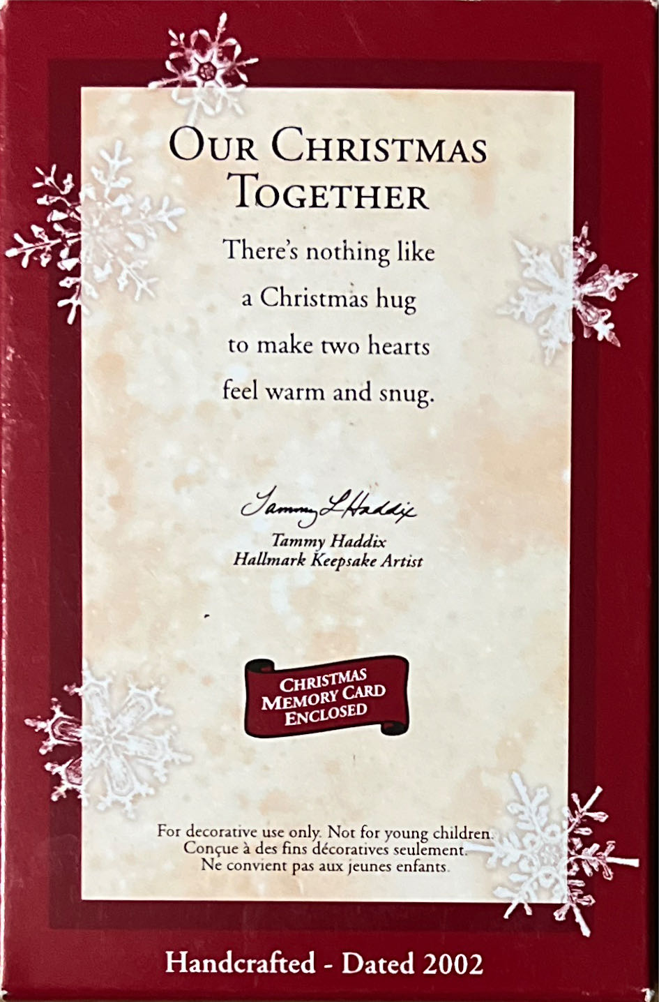 Our Christmas Together  (Couples) ornament collectible [Barcode 015012695366] - Main Image 2