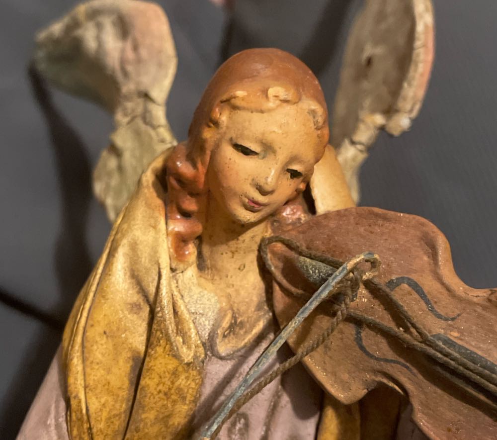 Cartapesta - Nativity - (Set 1) - Angel - Purple - Violin - Angel (Nativity) ornament collectible - Main Image 3