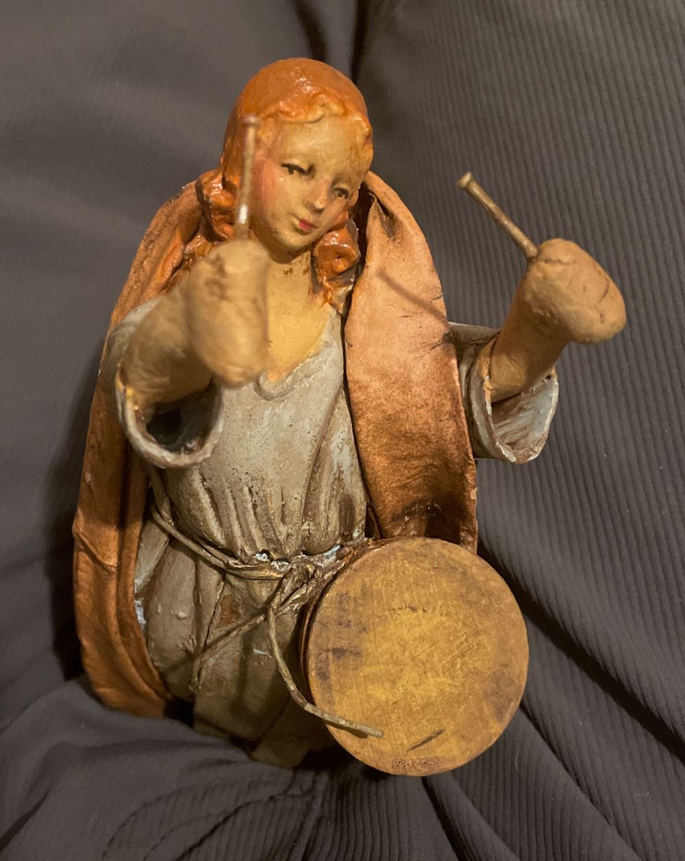 Cartapesta - Nativity - (Set 1) - Angel - Purple - With Drum - Angel (Nativity) ornament collectible - Main Image 2