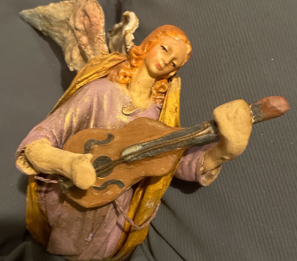 Cartapesta - Nativity - (Set 1) - Angel - Purple - With Chittarra Battente - Angel (Nativity) ornament collectible - Main Image 2