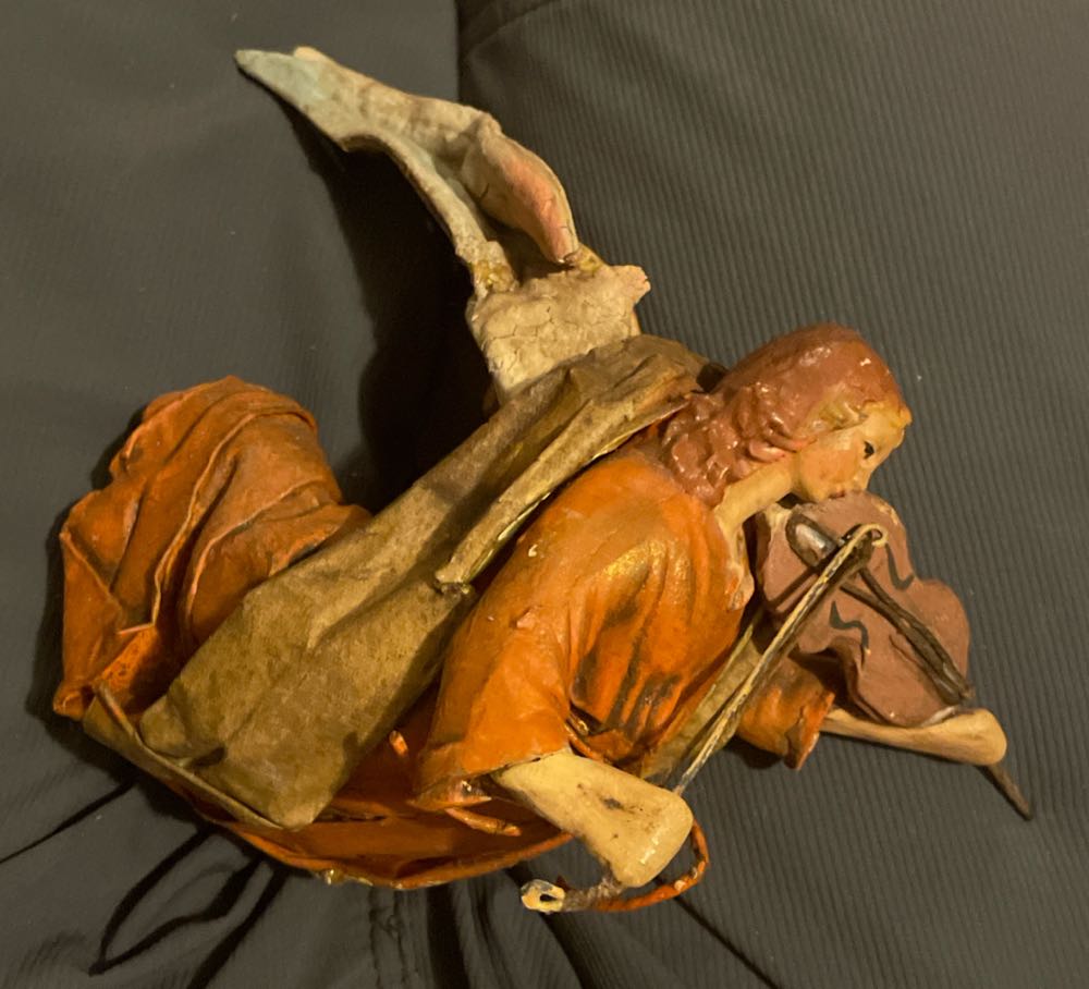 Cartapesta - Nativity - (Set 1) - Angel - Red - With Violin - Angel (Nativity) ornament collectible - Main Image 1