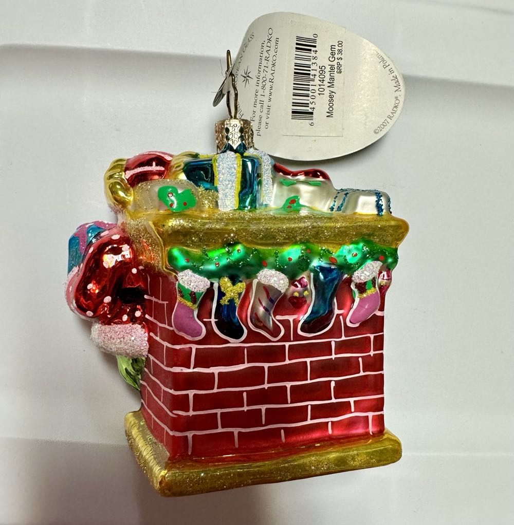 Moosey Mantel Gem Moose Fireplace - Radko Gem 1014095 (Radko) ornament collectible [Barcode 645001413840] - Main Image 2