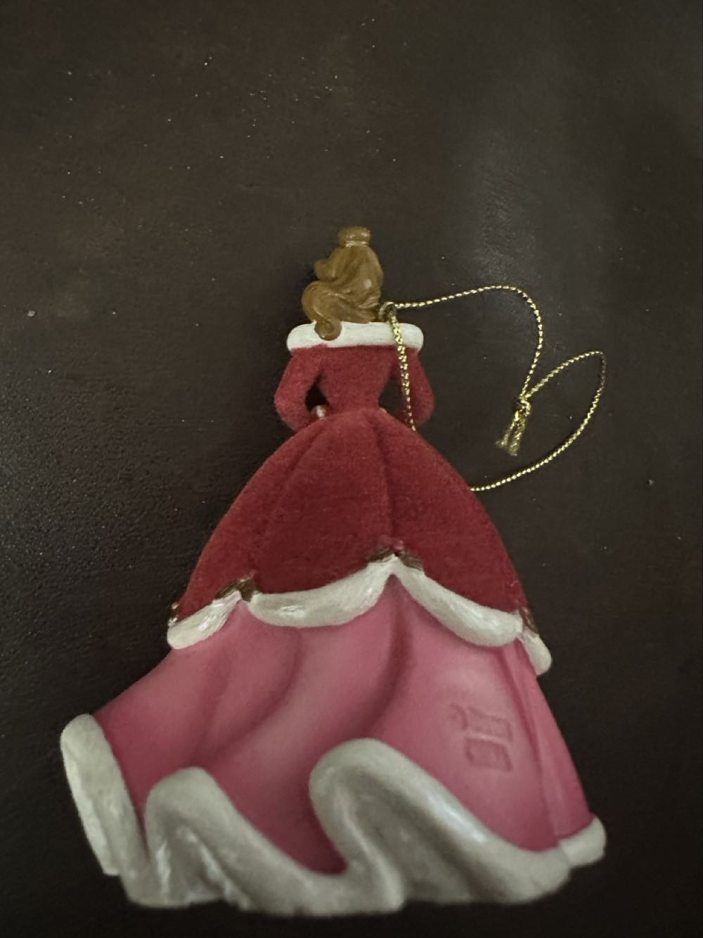 Belle - Flocked Holly Berry Pink & Red Dress - Disney Store (Disney’s beauty and the beast) ornament collectible - Main Image 3