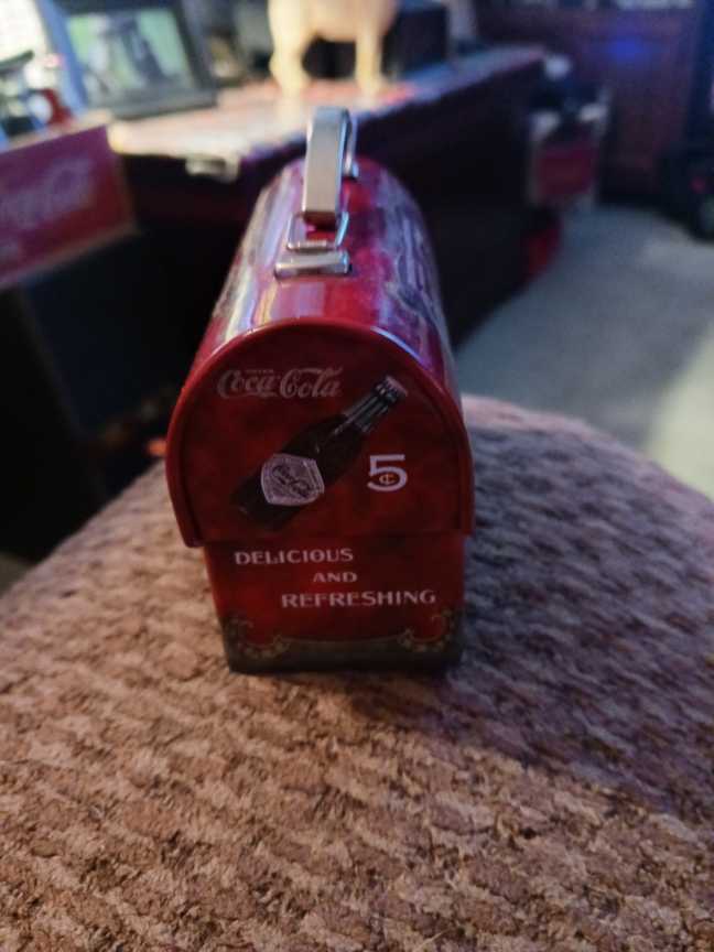 Coca-Cola Ornament Domed Lunch Box Tin 5 cent Coca-Cola 2007 - Coca-Cola hanging tin lunch box mini (Coca-Cola Ornament) ornament collectible - Main Image 3