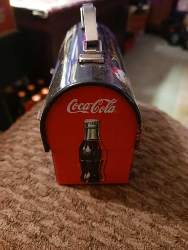 Coca-Cola Ornament Domed Lunch Box Tin Wherever I Go Santa With World 🌎  Globe 2007 - Coca-Cola hanging tin lunch box mini (Coca-Cola Ornament) ornament collectible - Main Image 2