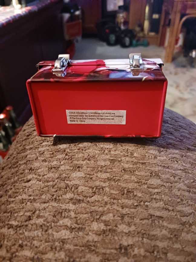 Coca-Cola Ornament Domed Lunch Box Tin Santa Naughty And Nice List With Good Boys List On Desk 2007 - Coca-Cola hanging tin lunch box mini (Coca-Cola Ornament) ornament collectible - Main Image 3