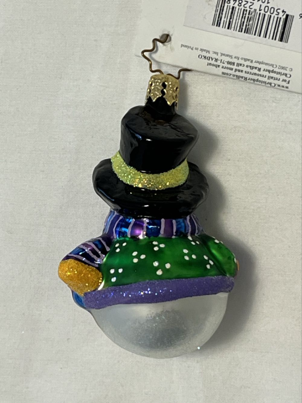 Artic Time Gem  (Snowman With A Clock) ornament collectible - Main Image 2