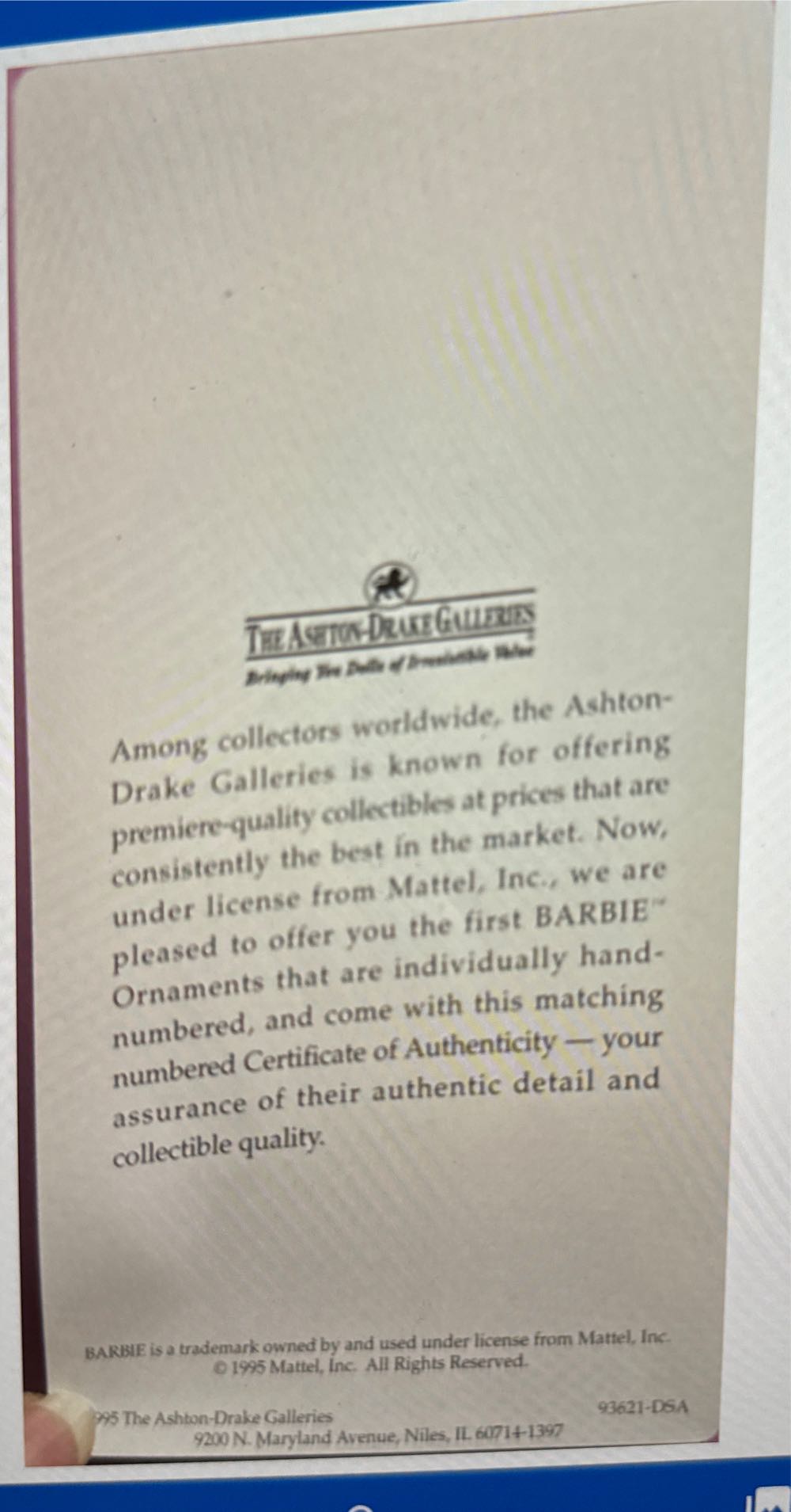 Ashton Drake Heirloom Ornament  ornament collectible - Main Image 4