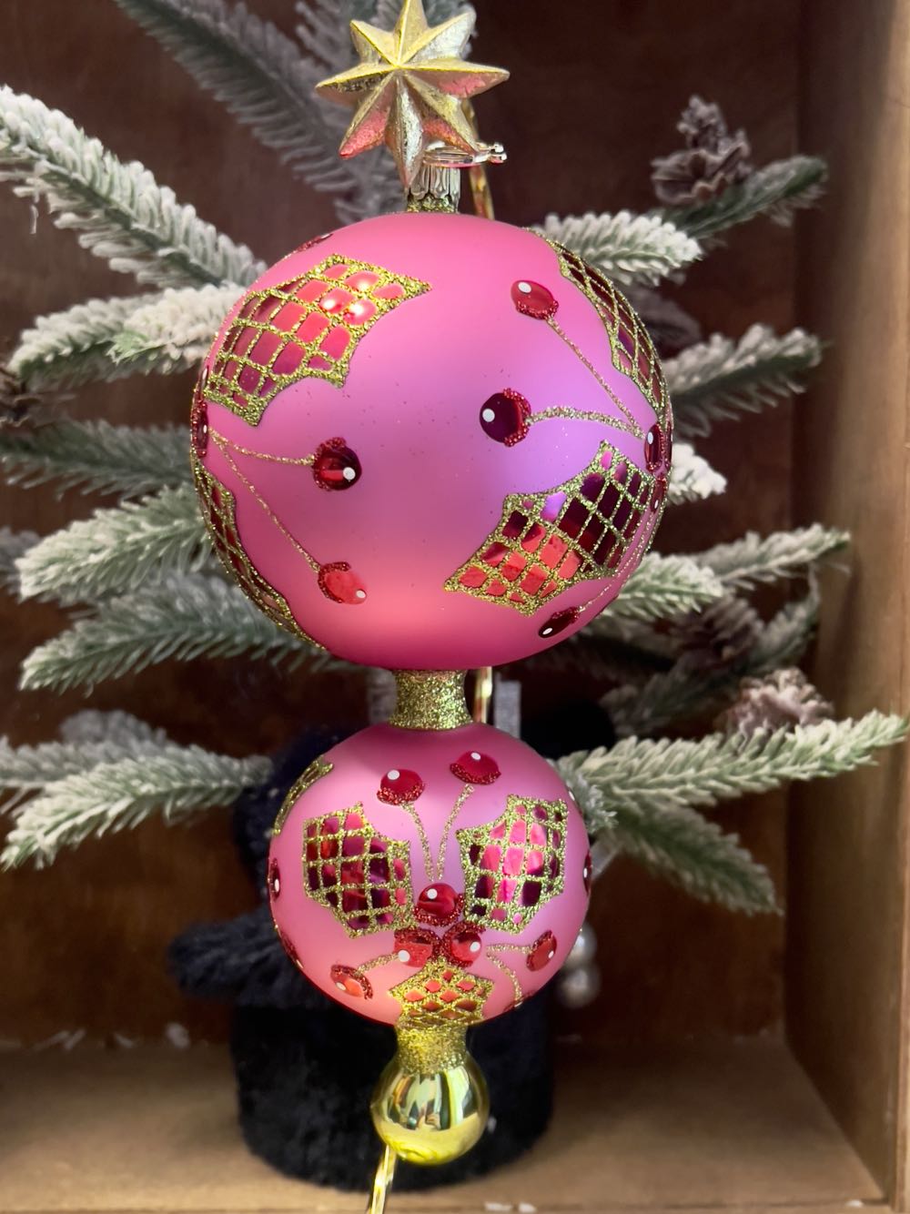 Boughs of Hollywood (Fuschia) Double  ornament collectible - Main Image 2