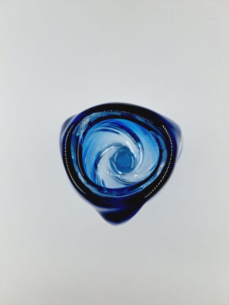 Val Saint Lambert 1957 Blue Glass Vase   ornament collectible - Main Image 4