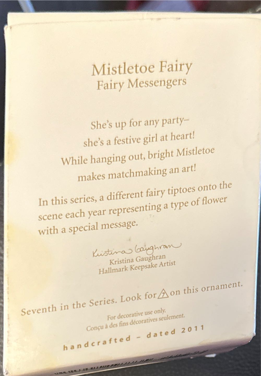 Mistletoe Fairy #7 - Fairy Messengers (Fairy) ornament collectible - Main Image 4