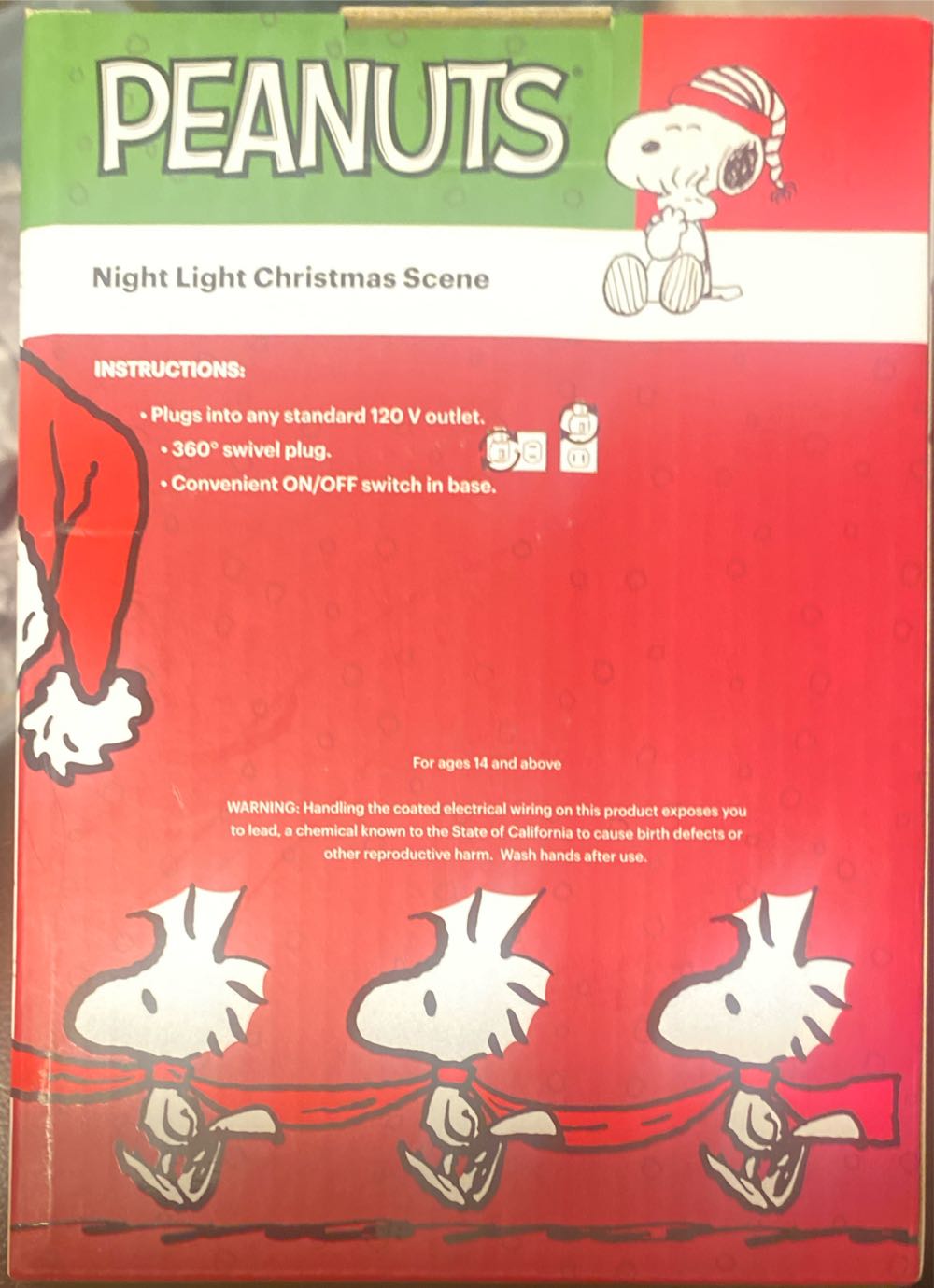Peanuts Night Light Christmas Scene - Peanuts (Christmas Night Light) ornament collectible [Barcode 089945574142] - Main Image 3