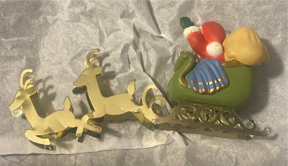 Santa In Sleigh With Brass Reindeer - Santa And Reindeer (Santa Claus) ornament collectible - Main Image 2