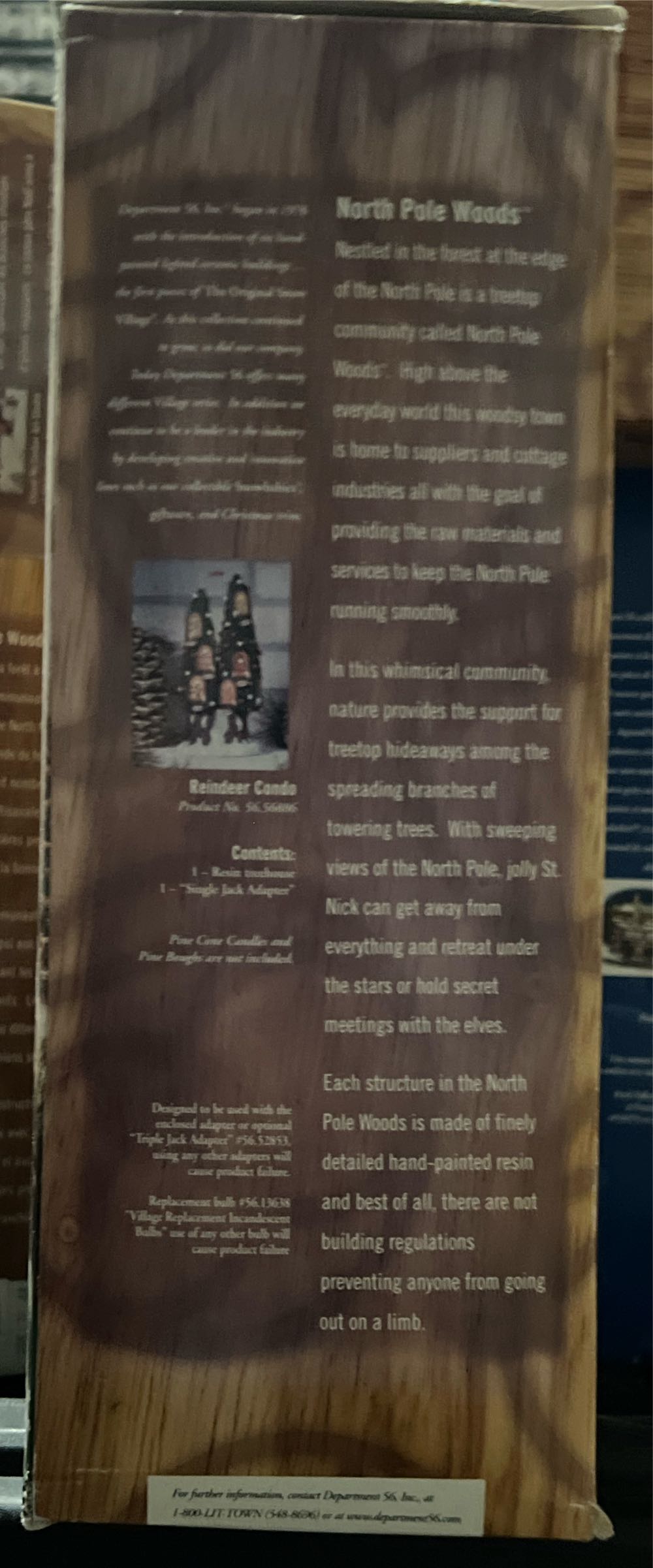 North Pole Woods Reindeer Condo W Box Excellent Condition #56886 56886 - North Pole Woods ornament collectible [Barcode 734409183636] - Main Image 2