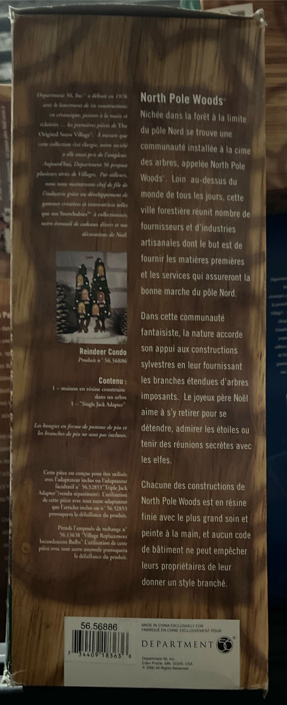 North Pole Woods Reindeer Condo W Box Excellent Condition #56886 56886 - North Pole Woods ornament collectible [Barcode 734409183636] - Main Image 3