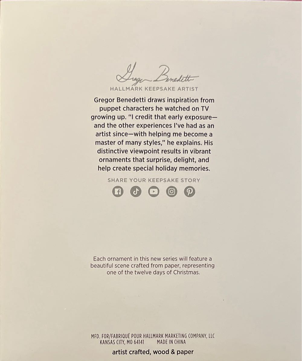 Twelve Days: 1 Partridge In A Pear Tree - Twelve Days Of Christmas (Twelve Days Of Christmas) ornament collectible [Barcode 661127026313] - Main Image 2