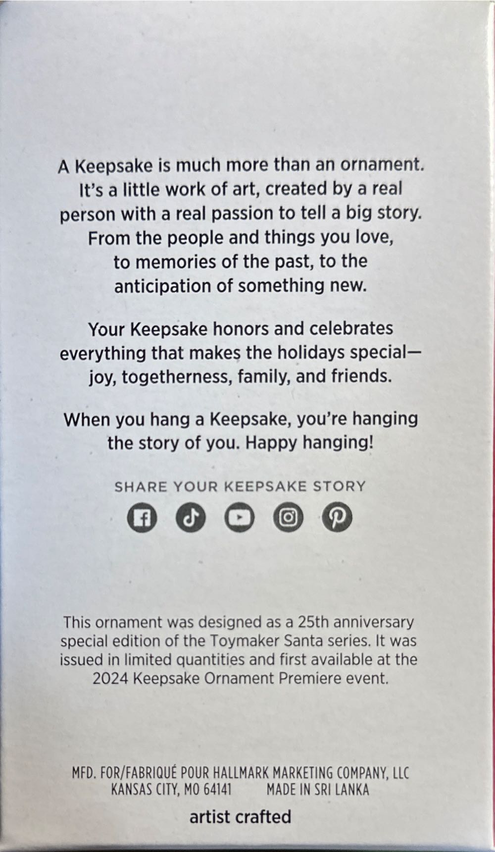 Toymaker Santa 25th Anniversary SE (2024) - Toymaker Santa (Santa) ornament collectible [Barcode 661127024081] - Main Image 2