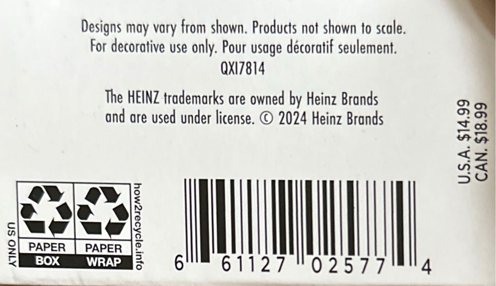 Heinz Yellow Mustard - Food & Beverage (Food & Beverage) ornament collectible [Barcode 661127025774] - Main Image 3