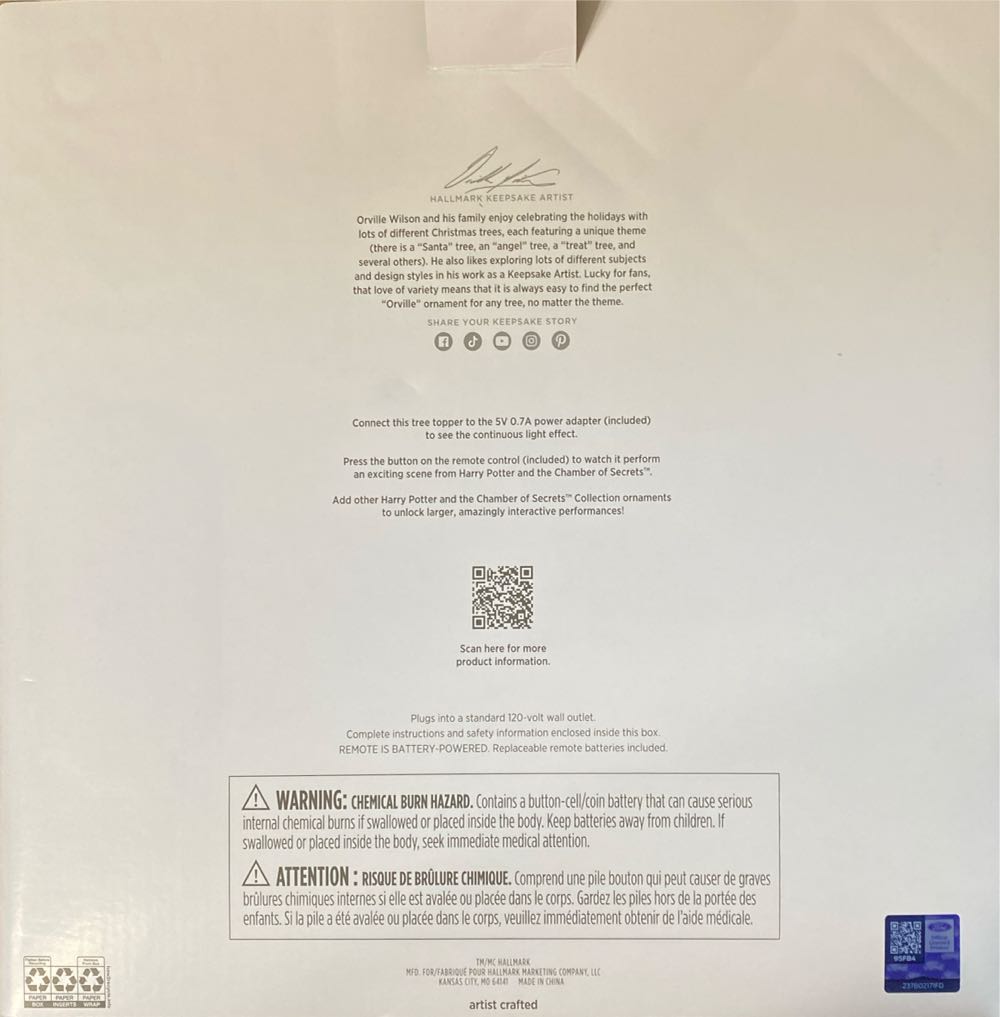 Flying Ford Anglia in the Whomping Willow Tree Topper - Storytellers (Harry Potter and the Chamber of Secrets) ornament collectible [Barcode 661127022001] - Main Image 3