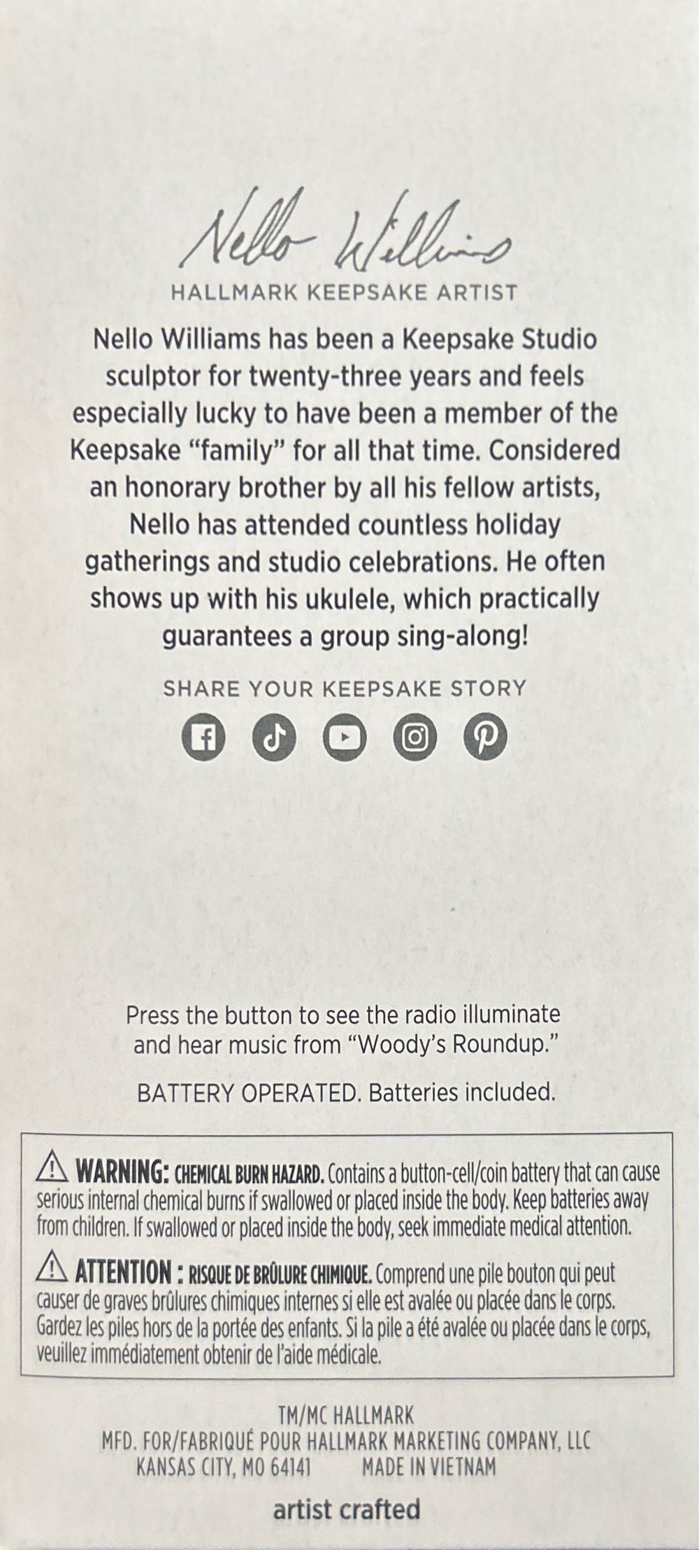 Woody’s Roundup Radio - Keepsake (Disney Pixar Toy Story 2) ornament collectible [Barcode 661127020885] - Main Image 2