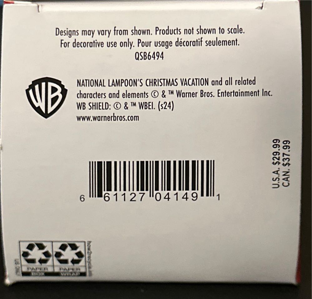 Christmas Vacation - Showtoppers (Christmas Vacation) ornament collectible [Barcode 661127041491] - Main Image 3