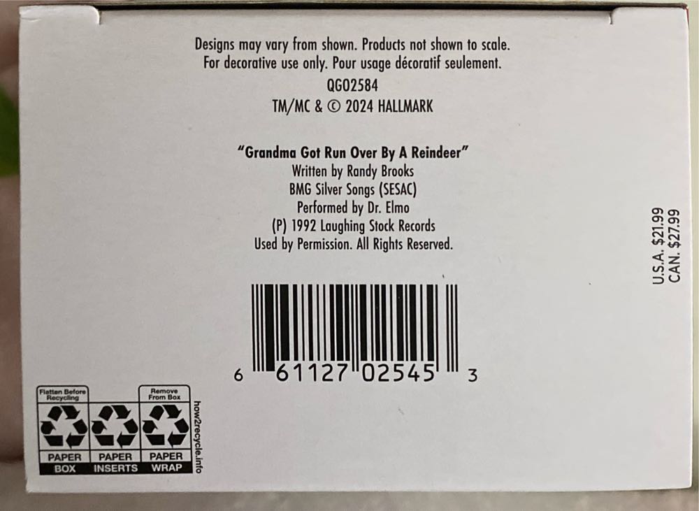 Grandma Got Ran Over By A ReindeerM - Grandma Got Run Over By A Reindeer (Reindeer) ornament collectible [Barcode 661127025453] - Main Image 4