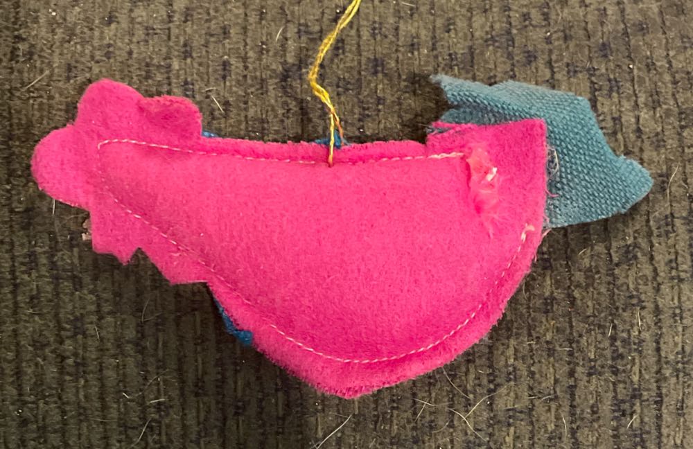 Felt - Bird - Pink & Blue - Bird (Felt) ornament collectible - Main Image 2