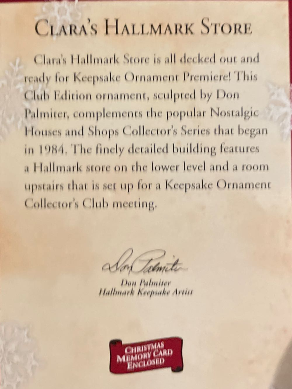Nostalgic Houses & Shops SE (2002) Clara’s Hallmark Shop 🐶🐻 - Nostalgic Houses And Shops (Collectible Series - Special Edition - KOCC) ornament collectible - Main Image 3