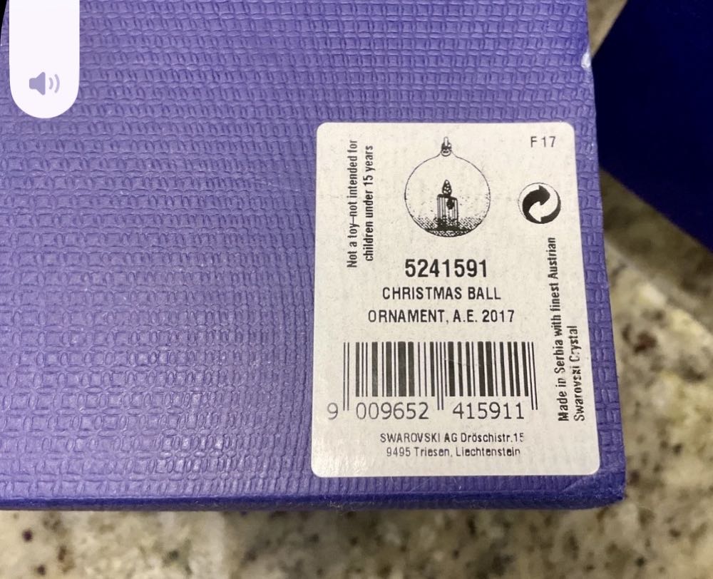 Swarovski  Ball 2017 - Swarovski Annual Edition Ball ornament collectible [Barcode 768549417184] - Main Image 4