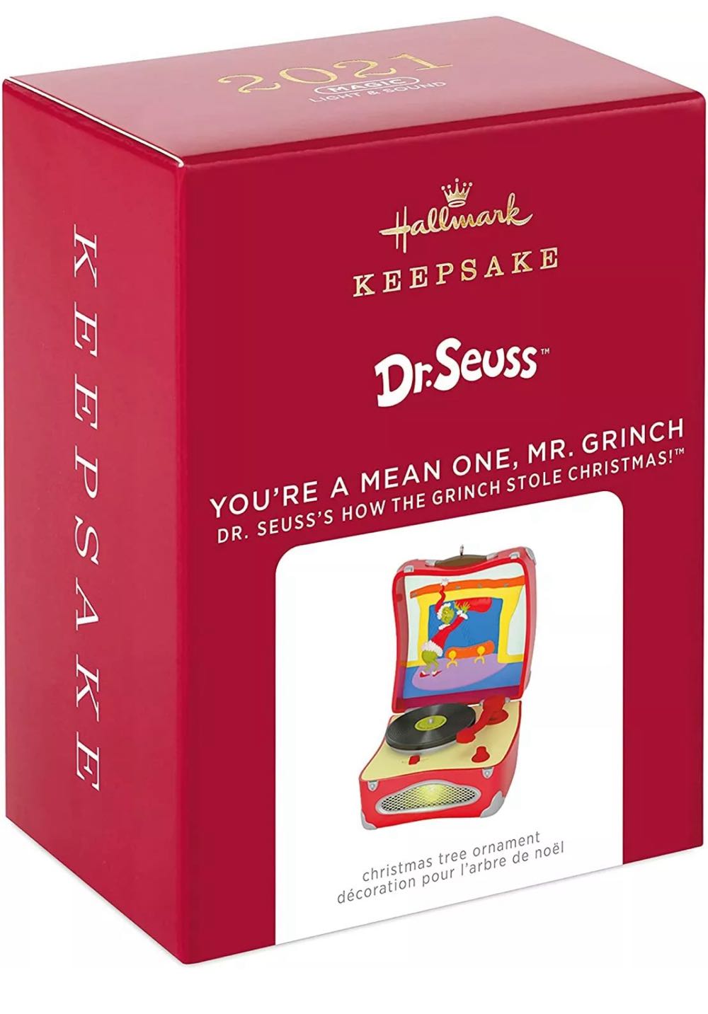 You’re A Mean One Mr. Grinch - Record Player ornament collectible - Main Image 2