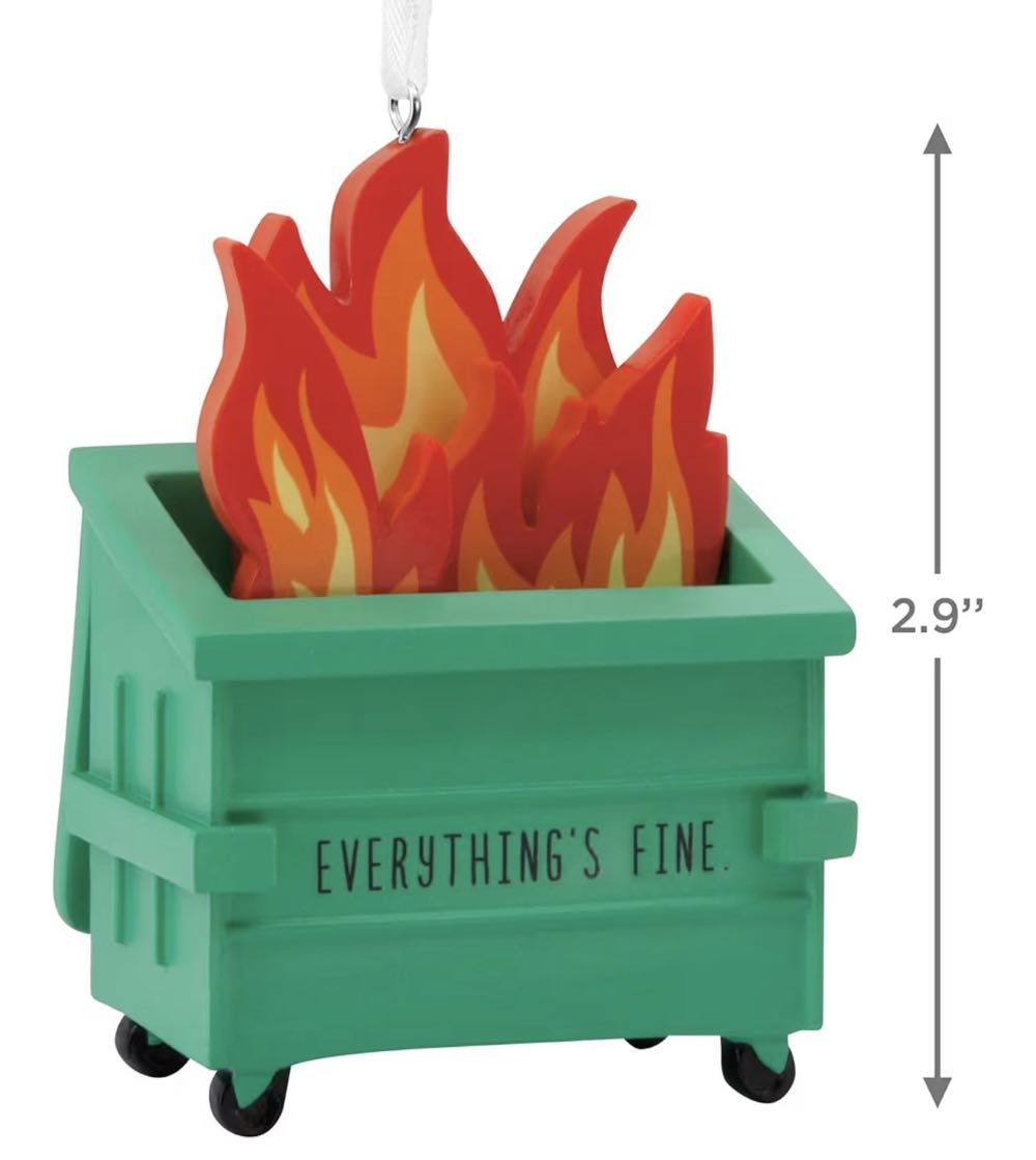 Hallmark Dumpster Fire Christmas Ornament - Work (Work) ornament collectible [Barcode 661127050981] - Main Image 5