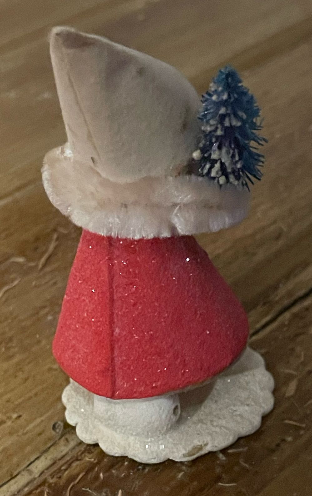 Shiny Brite - Novelty Dwarf - With Tree - Elf (Chenille) ornament collectible - Main Image 2