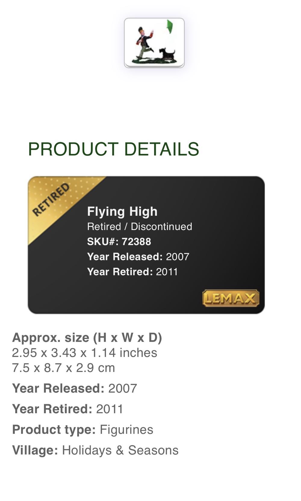 Flying High #72388 - Figurines (Figurines) ornament collectible [Barcode 728162723888] - Main Image 2
