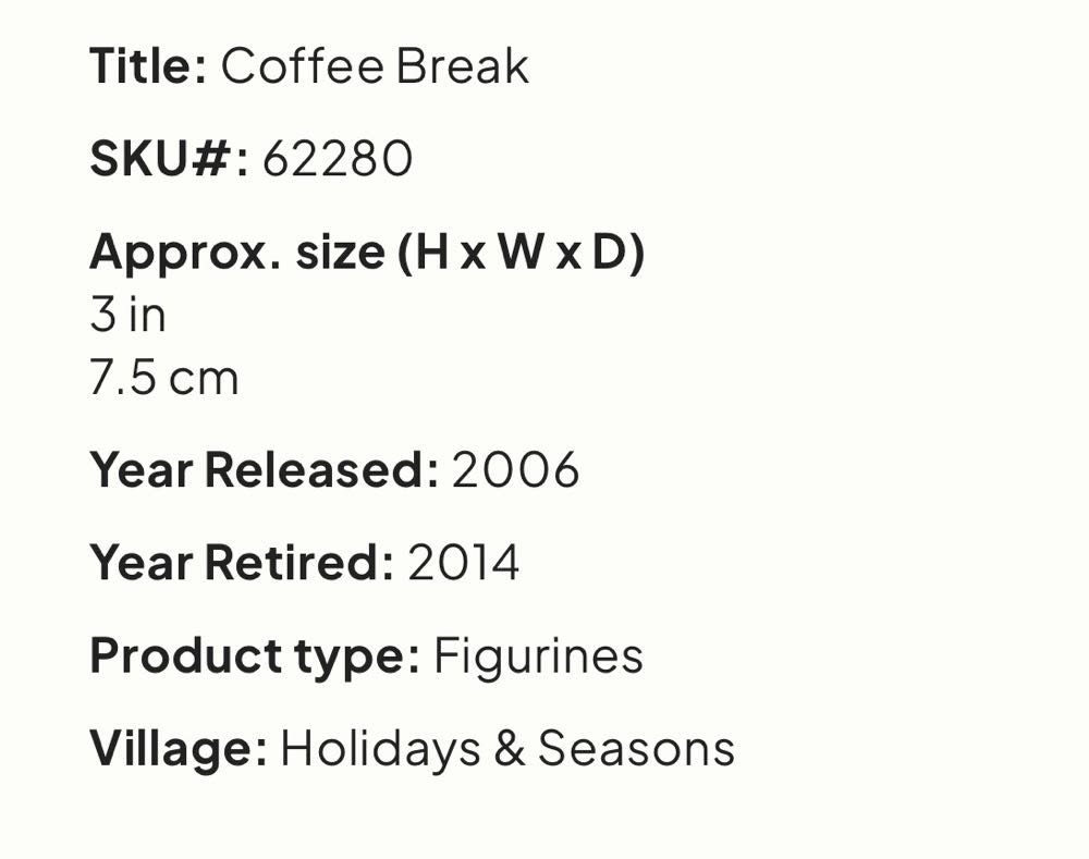 Coffee Break #62280 - Figurines (Figurines) ornament collectible - Main Image 2