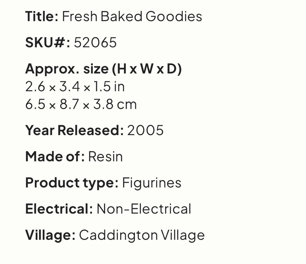 Fresh Baked Goodies #52065 - Figurines (Figurines) ornament collectible - Main Image 2