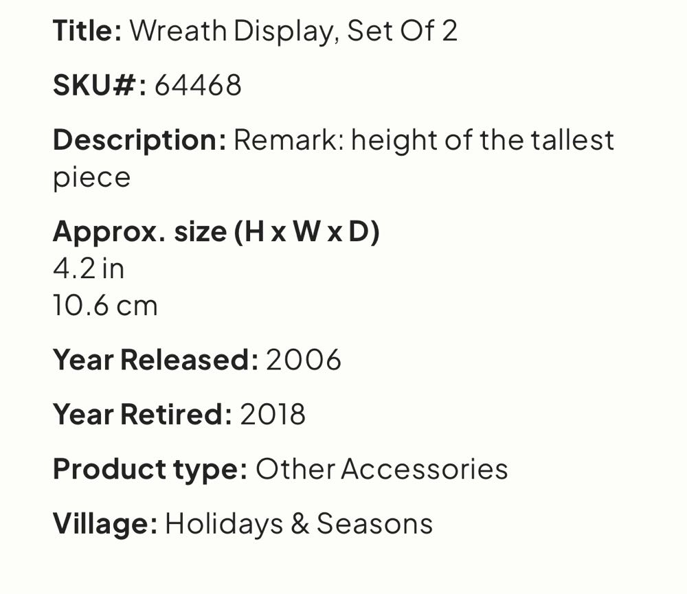 Wreath Display Set Of 2 #64468 - Accessory (Village Accessories) ornament collectible - Main Image 2