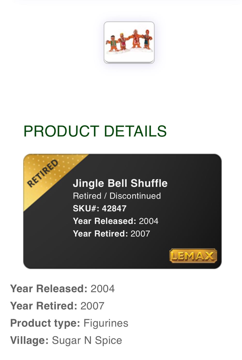 Jingle Bell Shuffle Set Of 2 #42847 x3 - Sugar ‘N’ Spice (Figurines) ornament collectible - Main Image 2