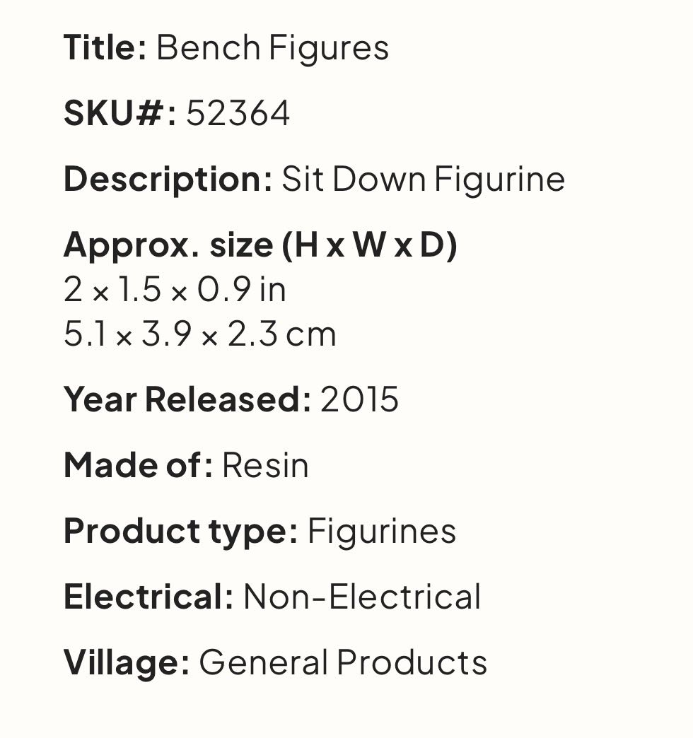 Bench Figure #52364 - Figurines (Figurines) ornament collectible - Main Image 2