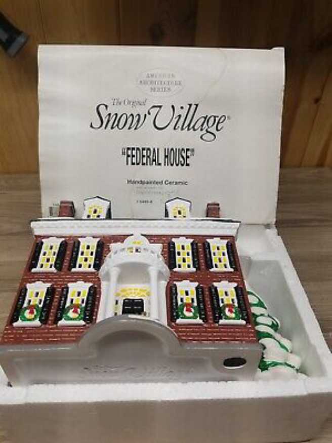 Dept. 56 - Federal House, #5465-8 Original Snow Villagers ⁴#8 Styrofoam Container, Sleeve & Light Cord)  - American Architecture Homes (Homes) ornament collectible [Barcode 734409057227] - Main Image 4