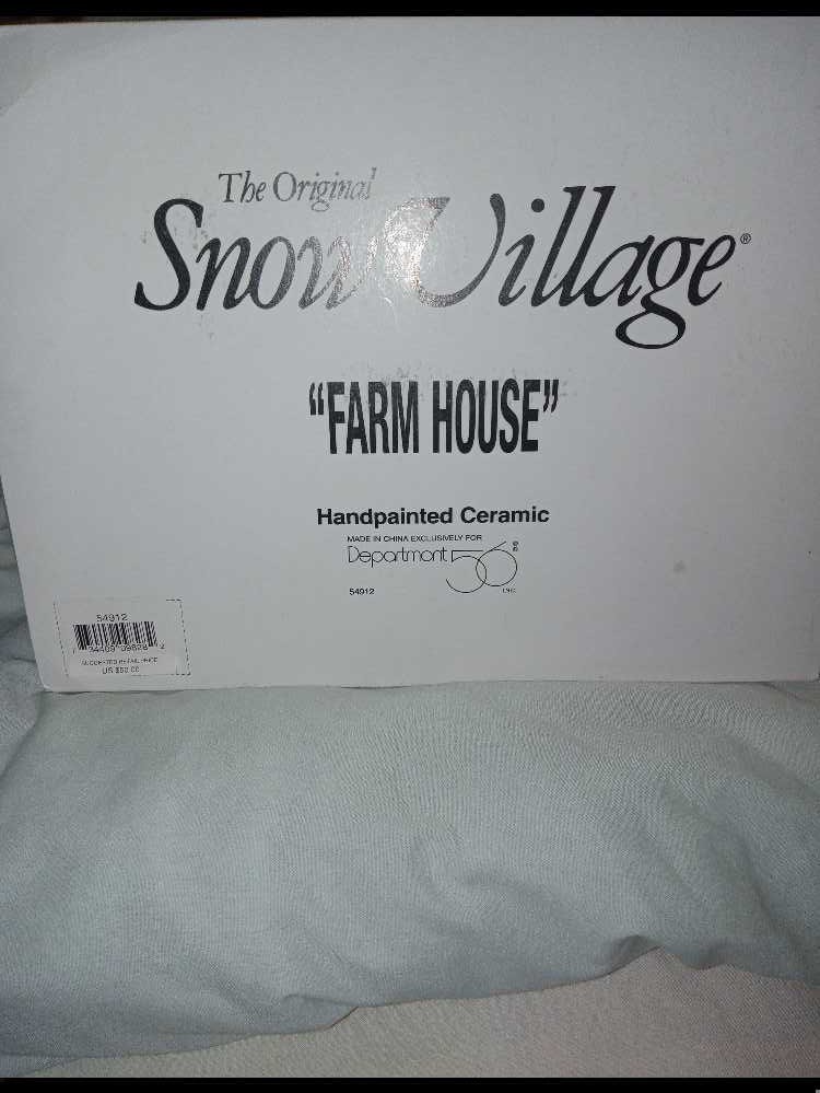 Dept. 56 - RED & WHITE Farmhouse with Tree, Original Snow Village (#5941-2)  (Farm Houses) ornament collectible [Barcode 734409098282] - Main Image 2