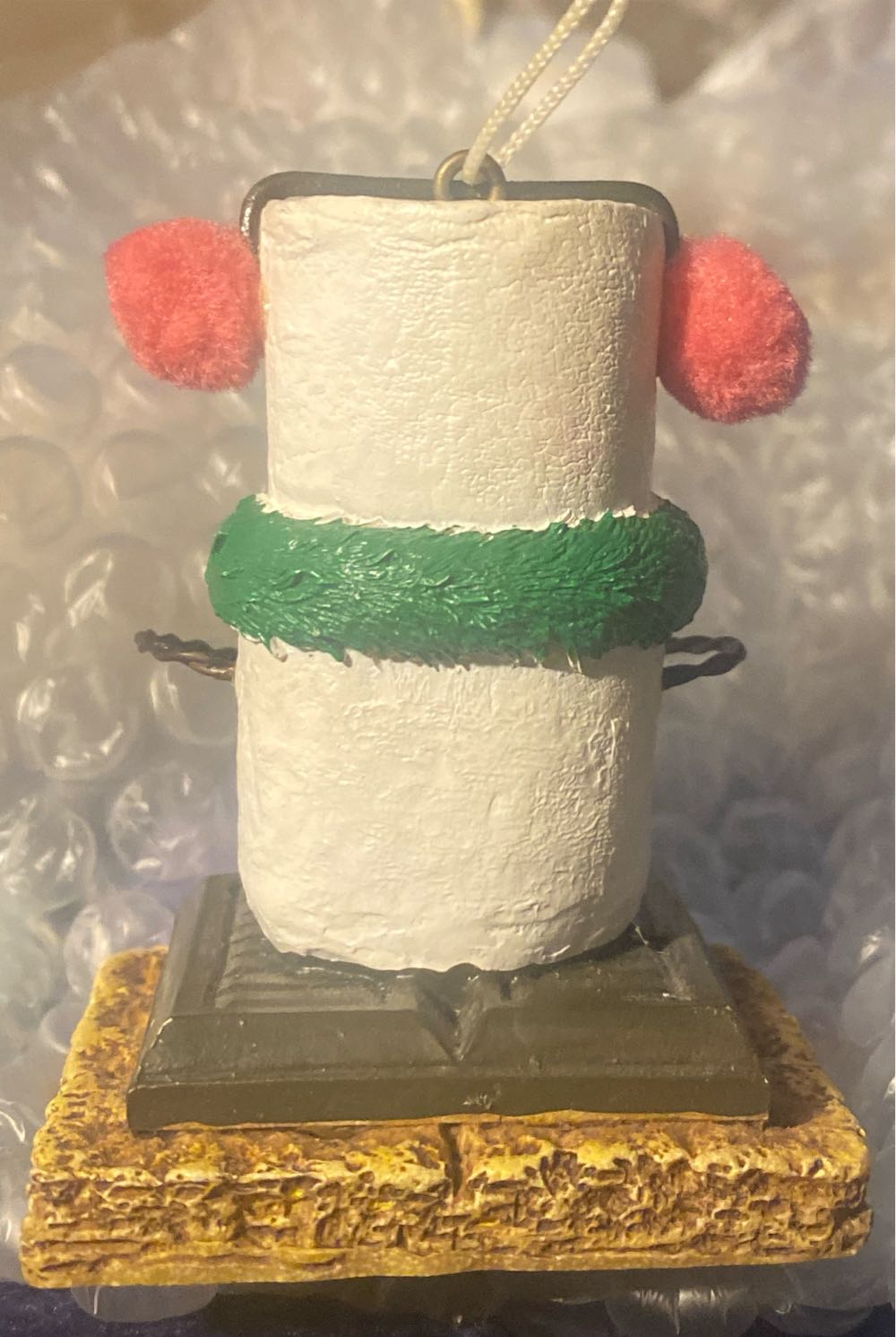 The Original S’mores Caroling Snowman Pink Earmuffs Ornament - The Original S’mores (Caroling Snowman, S’mores) ornament collectible - Main Image 2