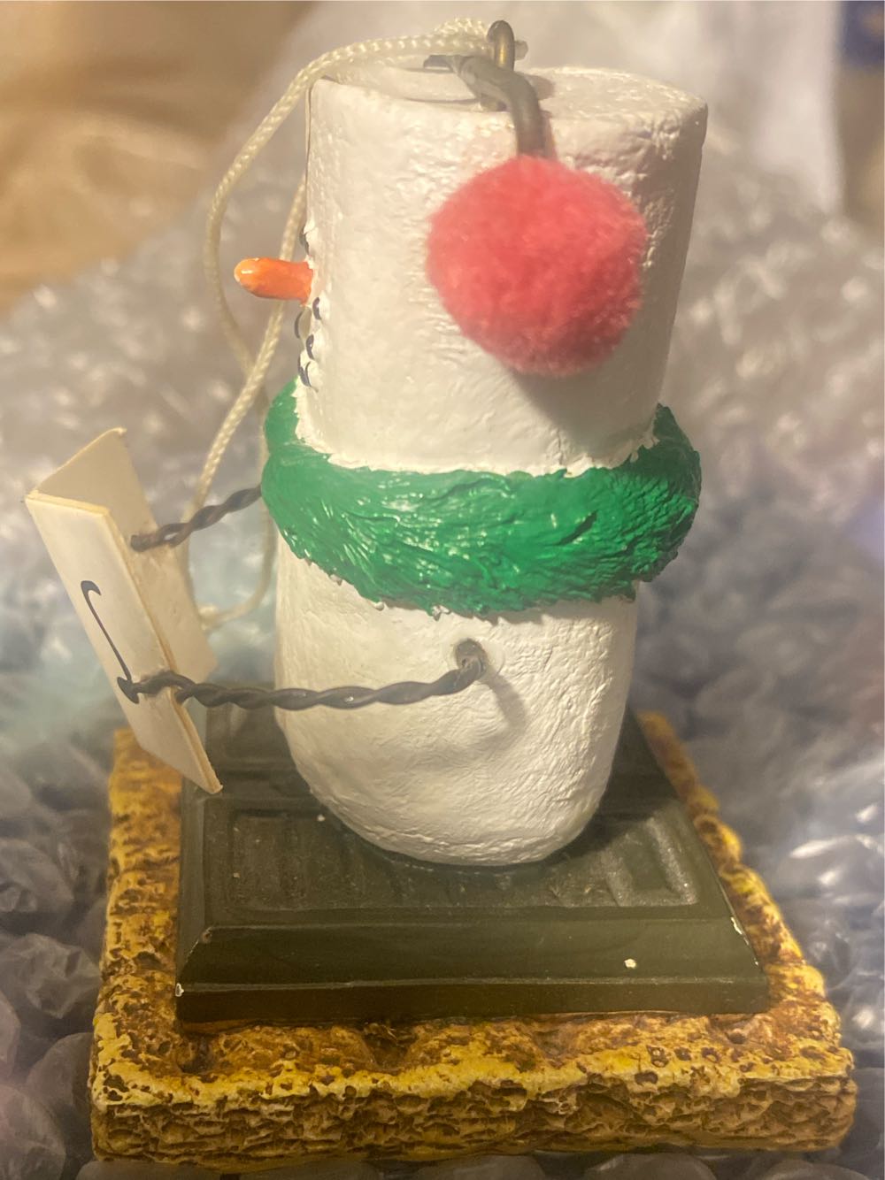 The Original S’mores Caroling Snowman Pink Earmuffs Ornament - The Original S’mores (Caroling Snowman, S’mores) ornament collectible - Main Image 3