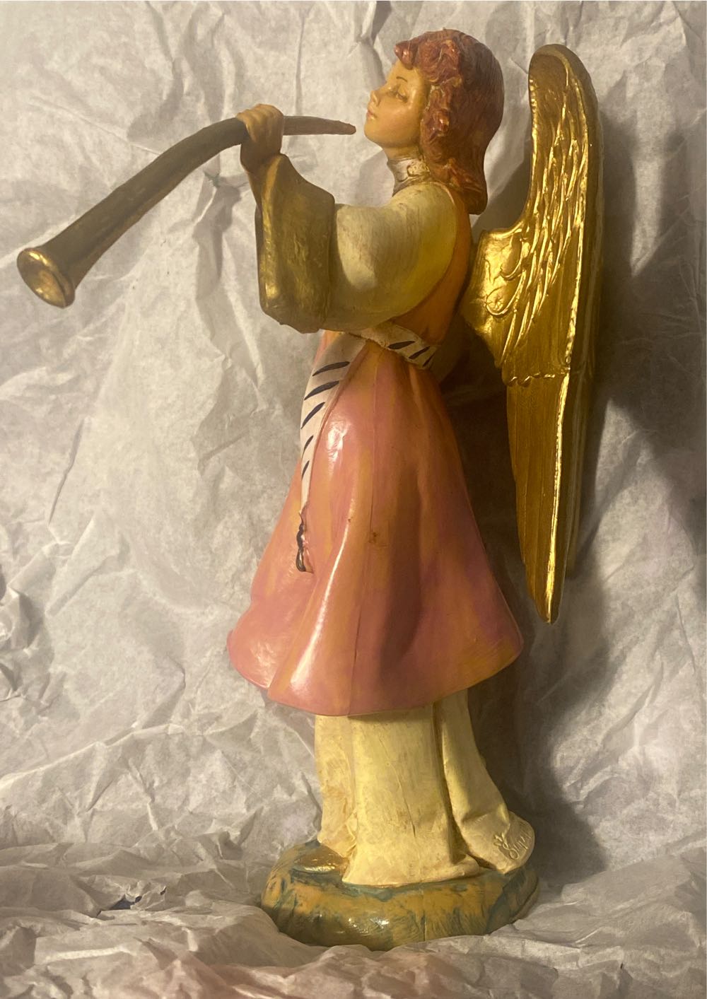 Fontanini Collector’s Club Symbol Of Membership 2000 Temira Angel With Horn Figure - Fontanini (Angel) ornament collectible - Main Image 3