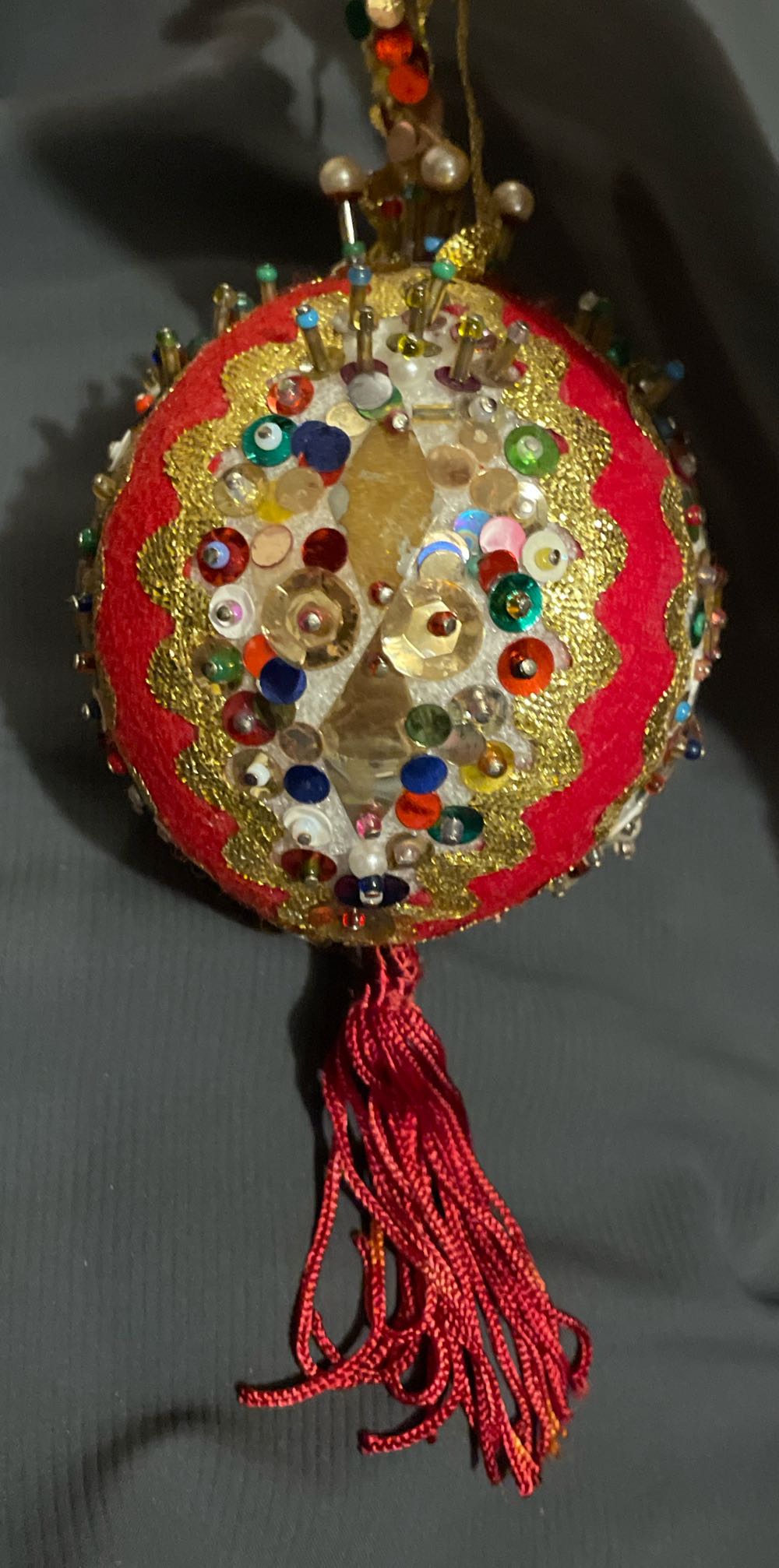 Bead & Sequin - Round - Red/Gold - Multicolored - Beads & Sequins (Round) ornament collectible - Main Image 2