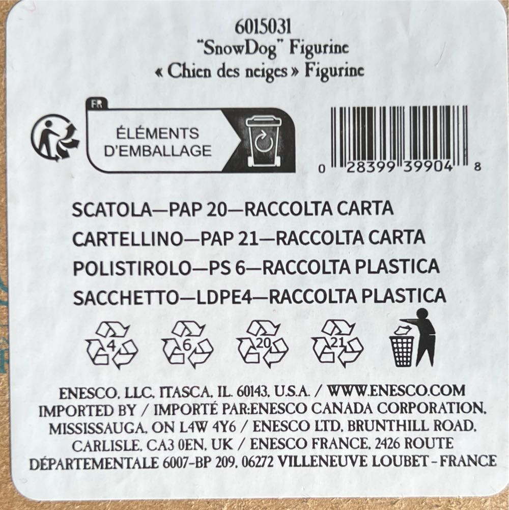 Jim Shore Snow Dog  ornament collectible [Barcode 028399399048] - Main Image 2