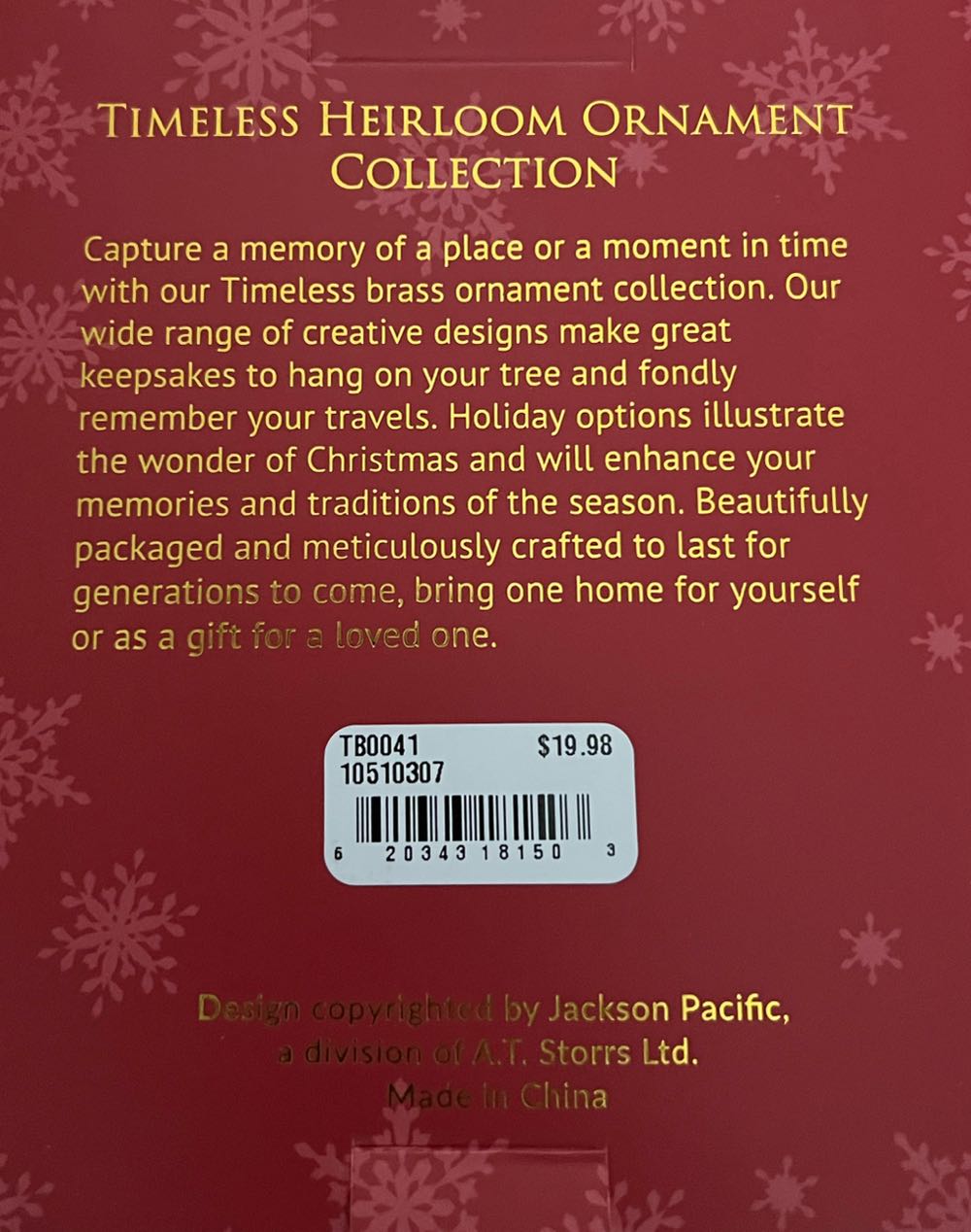 Timeless Heirloom Ornament Collection  ornament collectible [Barcode 620343181503] - Main Image 2