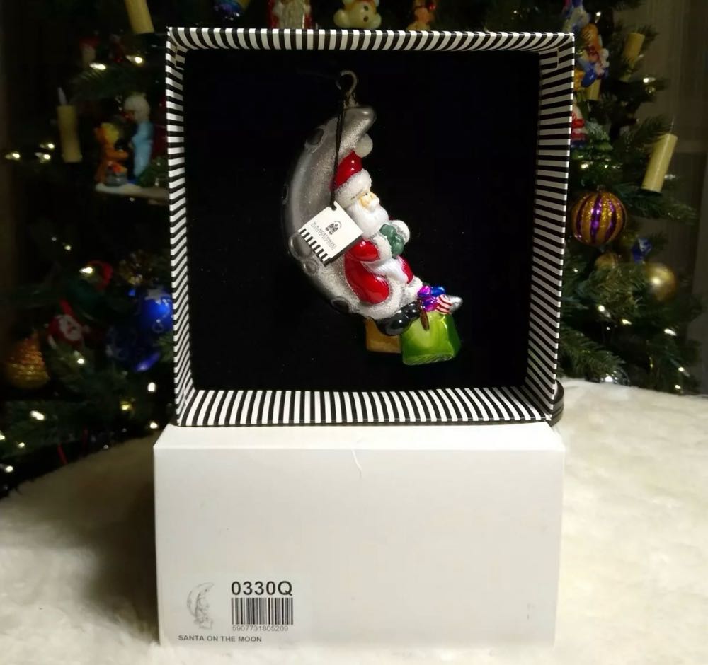 Santa On The Moon  ornament collectible - Main Image 2
