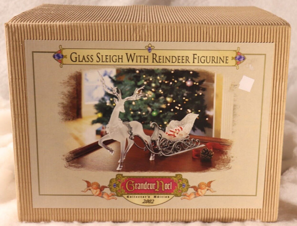 Glass Sleigh - Reindeer (Grandeur Noel) ornament collectible - Main Image 2