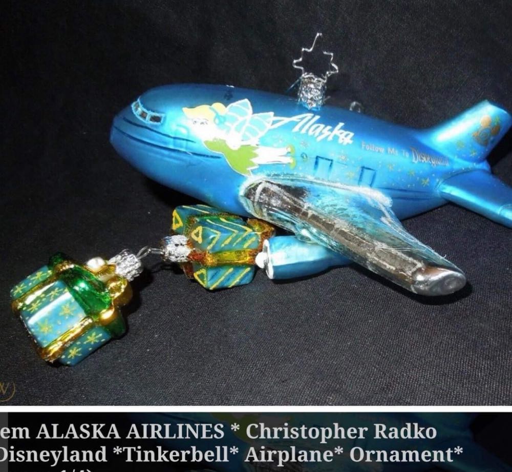Alaska Airlines Tinkerbell Airplane  ornament collectible - Main Image 2