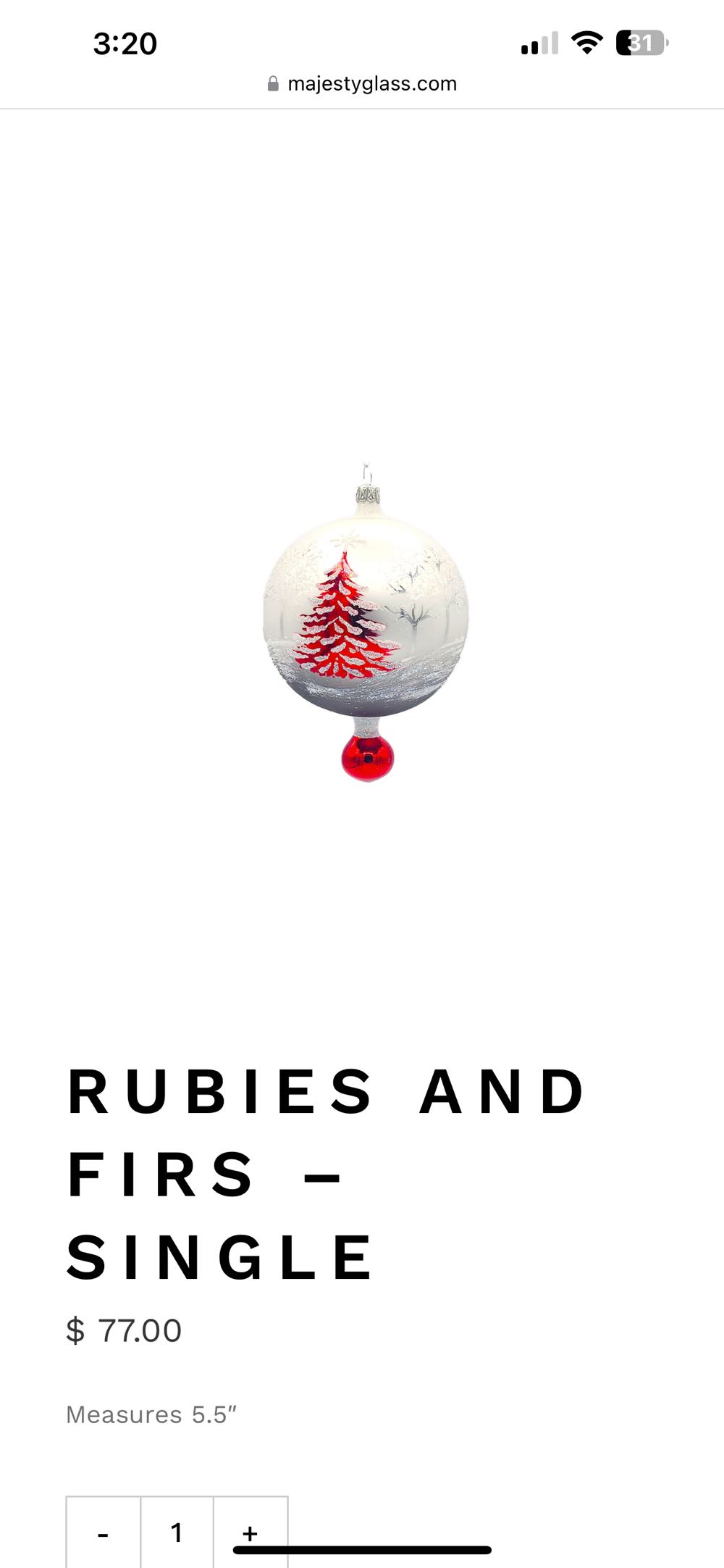 Rubies And Firs - Single  ornament collectible - Main Image 2